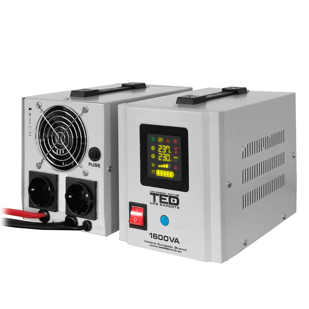 UPS Centrala Termica 1600VA 1050W TED Electric cu baterie auto externa
