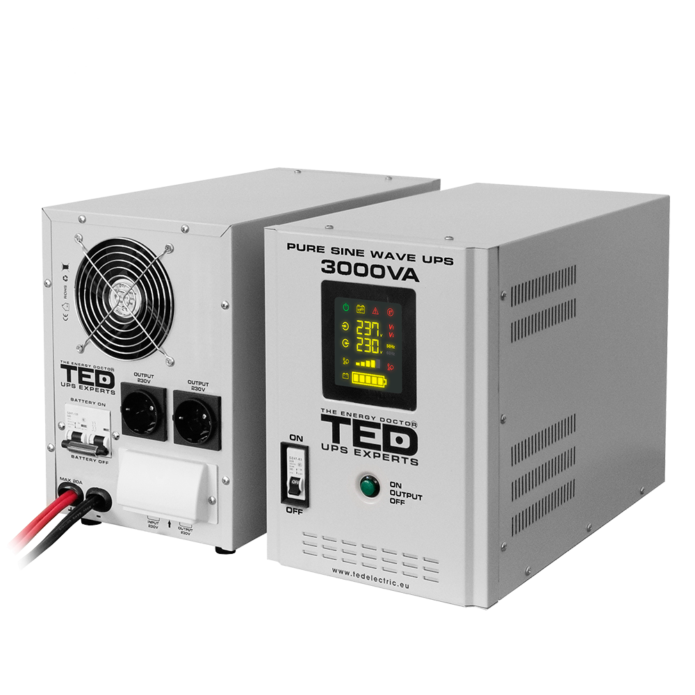 UPS Centrala Termica 3000VA 2100VA TED Electric cu baterie auto