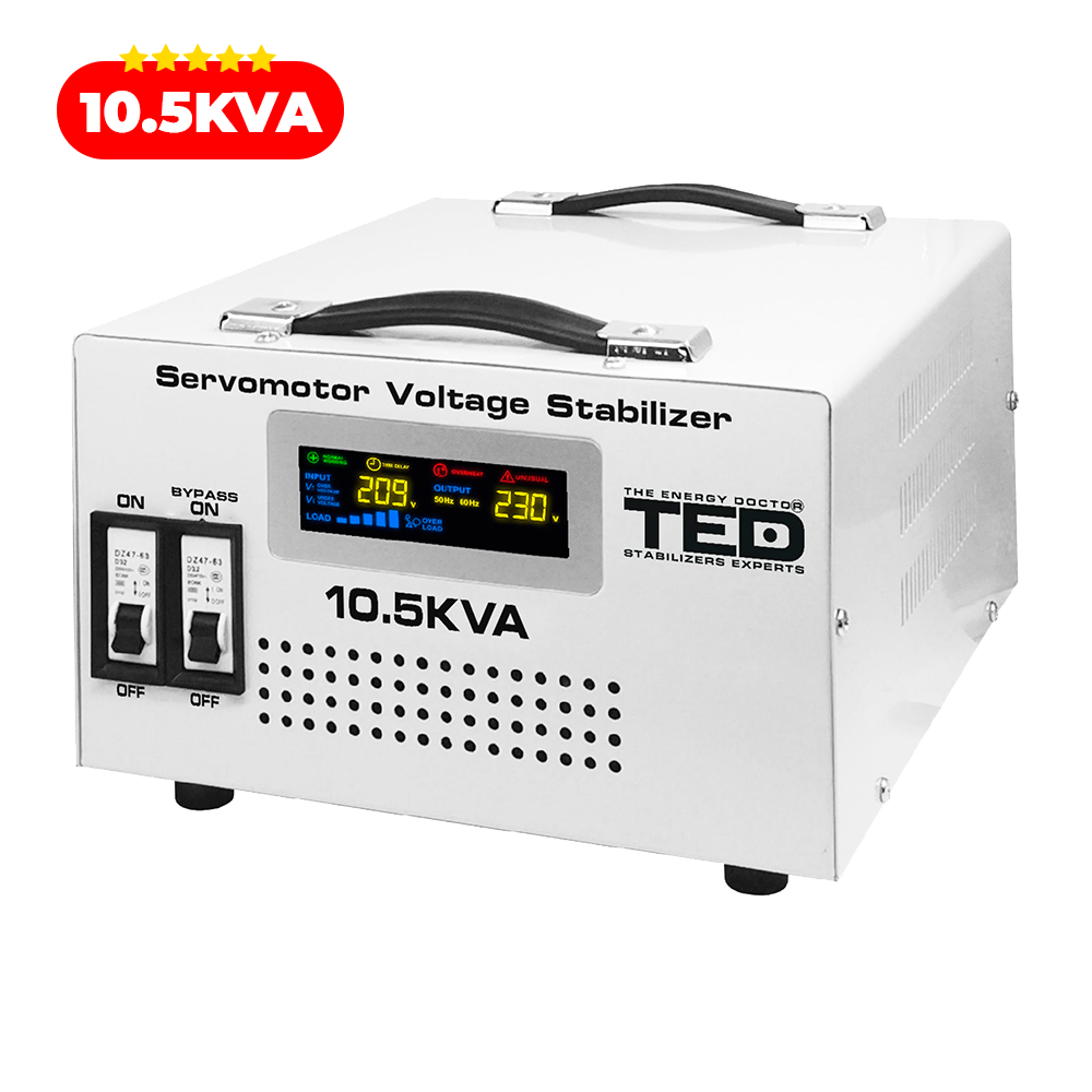 Regulator stabilizator tensiune servomotor 10KVA 10.5KVA 6kW TED00033