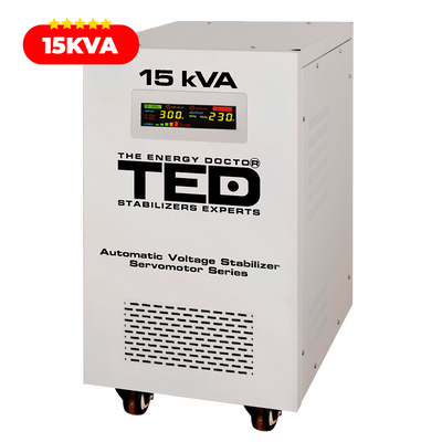 Regulator stabilizator tensiune monofazic servomotor 15KVA 12kW TED000095