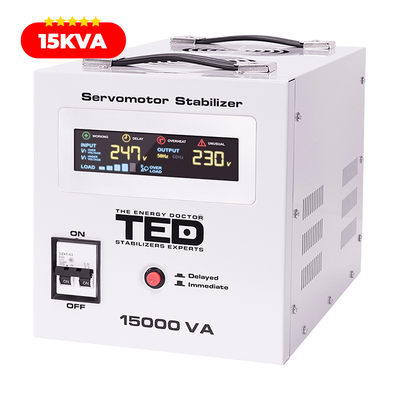 Regulator stabilizator tensiune servomotor monofazic 15KVA 12kW TED005045