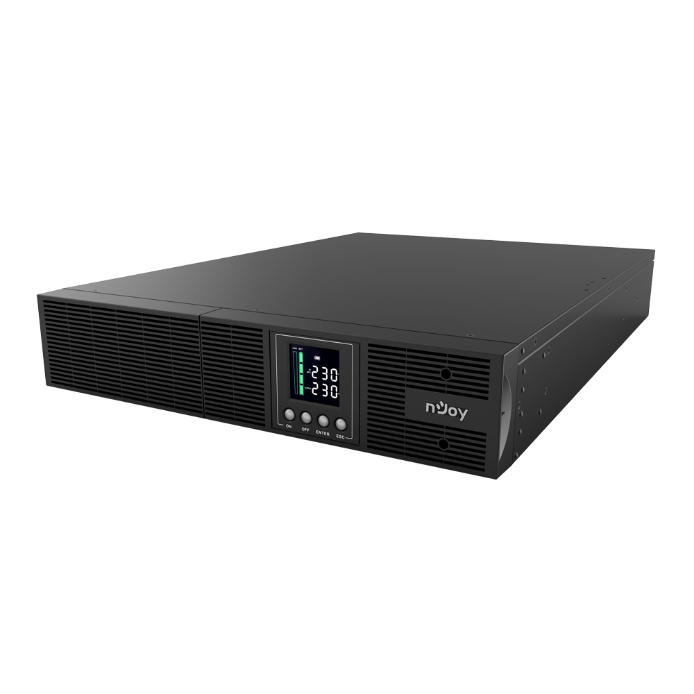 UPS Rackabil Smart 3000VA 2700W pentru servere online dubla conversie cu sinus pur nJoy Aster cu butoane