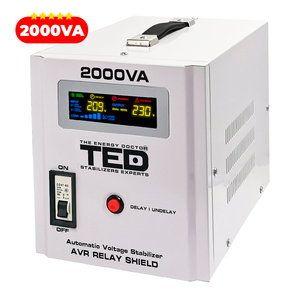 Regulator stabilizator tensiune centrala termica 2000VA 1200W TED000125