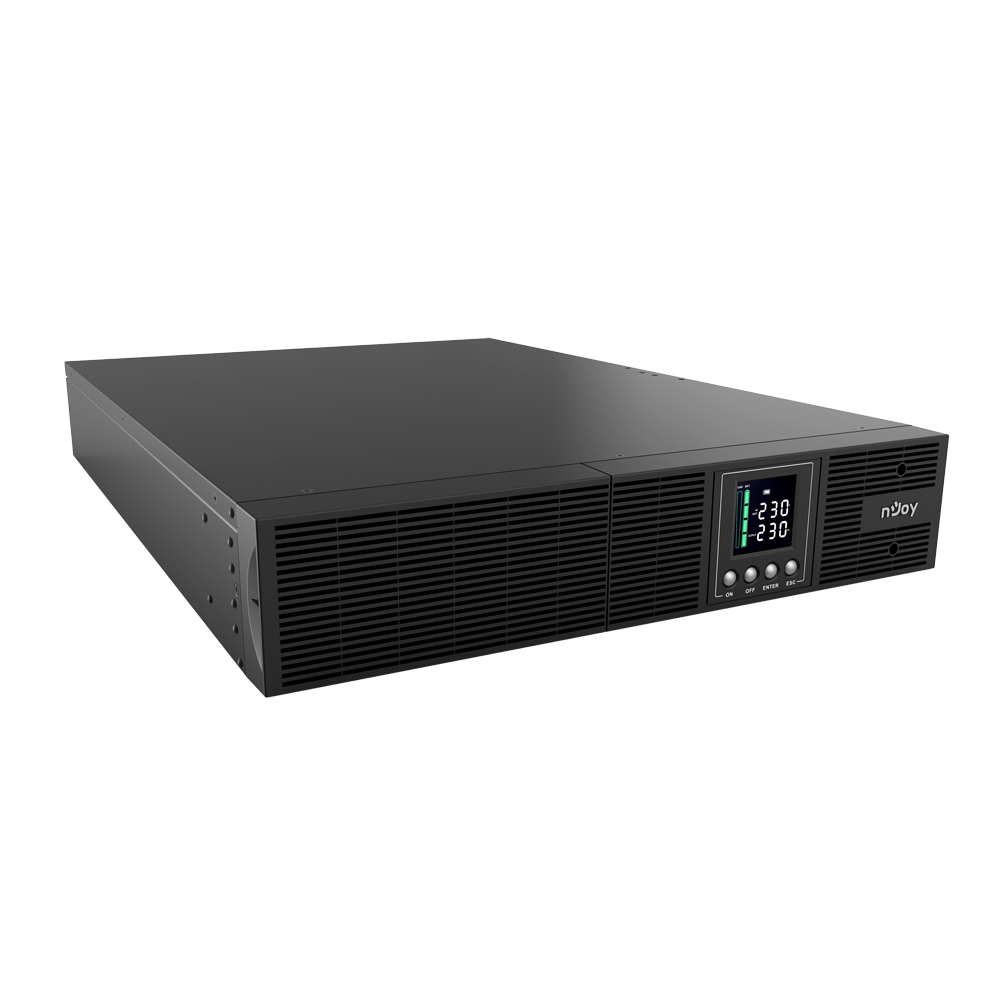 UPS Rackabil Smart 3000VA 2700W pentru servere online dubla conversie cu sinus pur nJoy Aster cu display