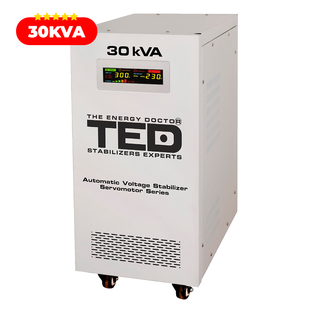 Regulator Stabilizator tensiune monofazic servomotor 30KVA 24kW TED 001962