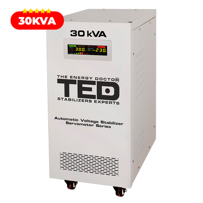 Regulator Stabilizator tensiune monofazic servomotor 30KVA 24kW TED 001962