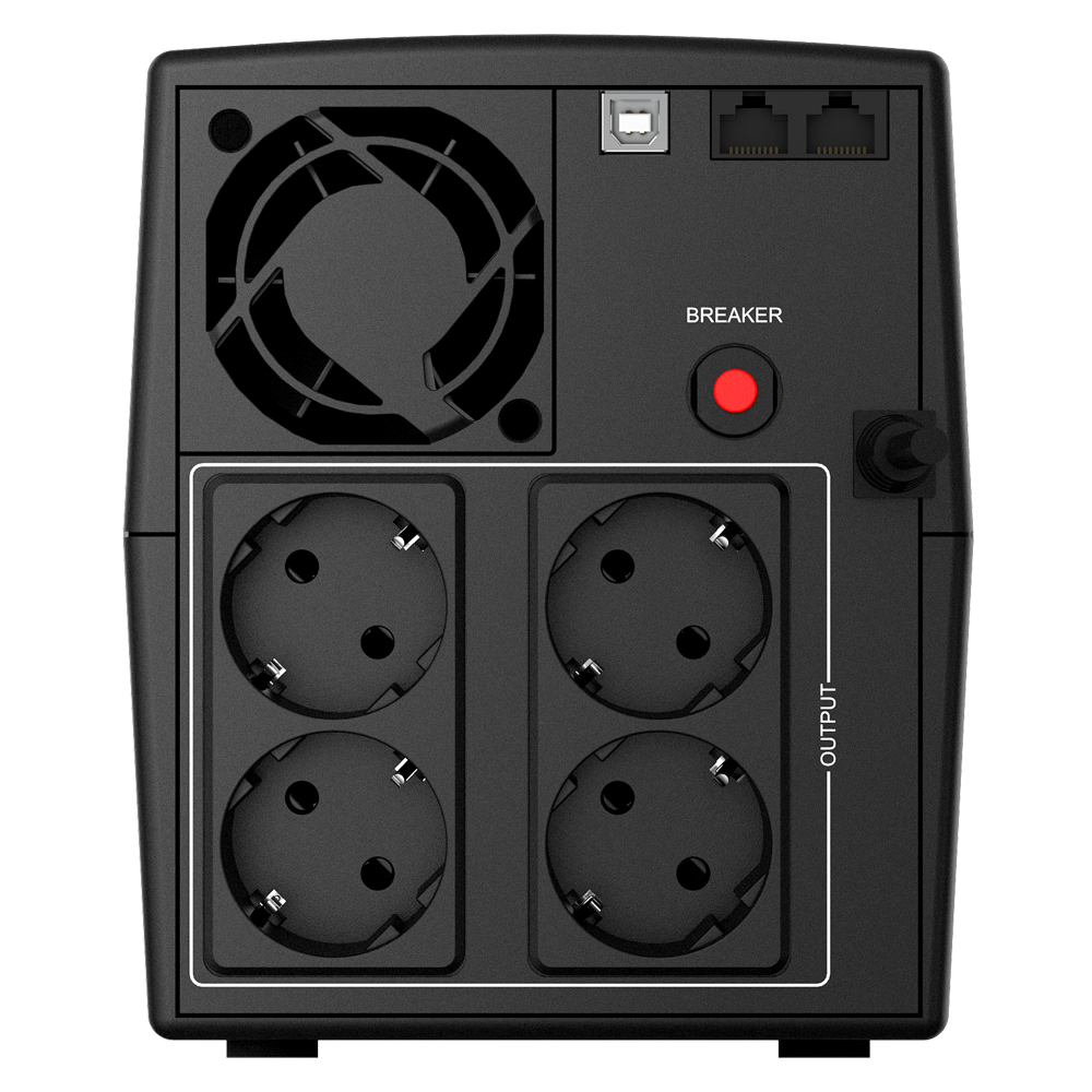 UPS 1000VA 600W pentru sisteme camere supraveghere Keen spate prize schuko