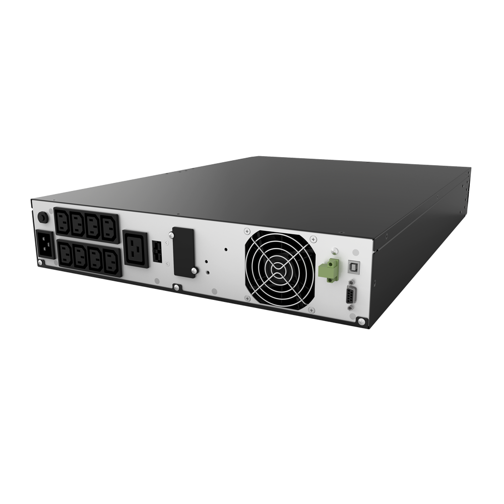 UPS Rackabil Smart 3000VA 2700W pentru servere online dubla conversie cu sinus pur nJoy Aster cu ventilator