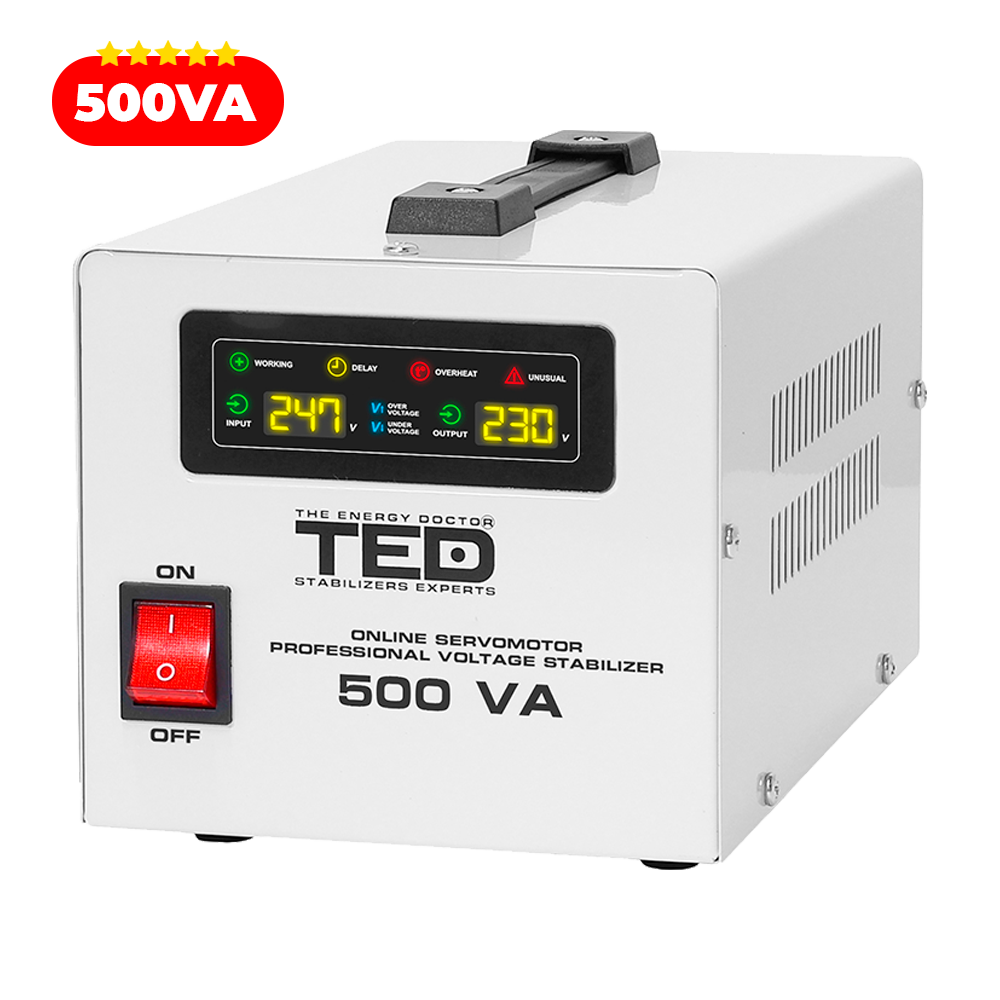 Regulator stabilizator tensiune servomotor centrala termica 500VA 300W TED 00468