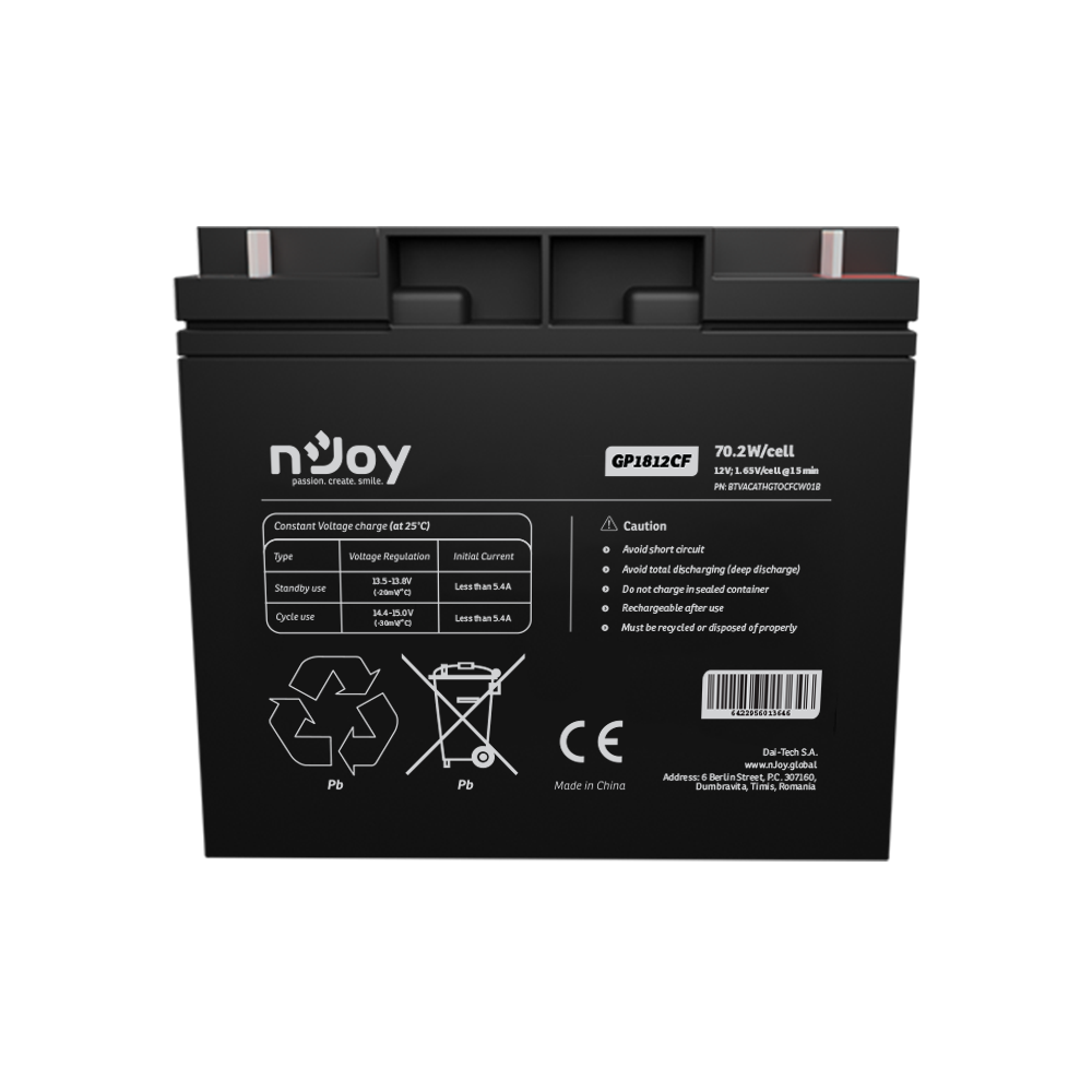 Baterie 12V 12Ah nJoy GP1812CF