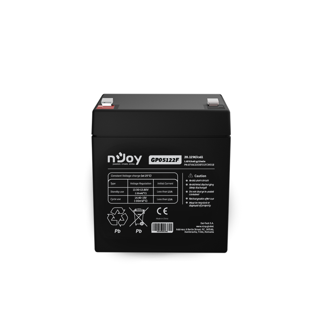 Acumulator 12V 5Ah njoy cu borna F2
