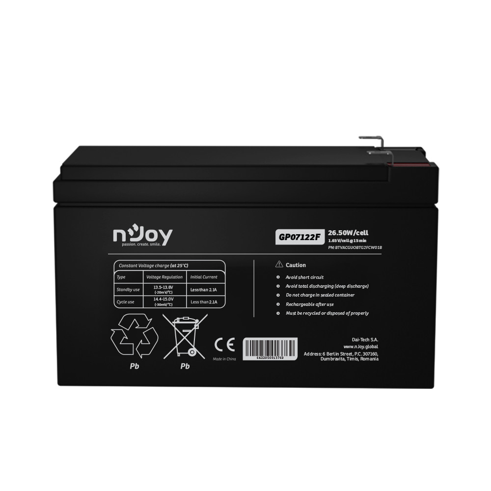 Acumulator 12V 7Ah nJoy GP07122F similar Dedeman