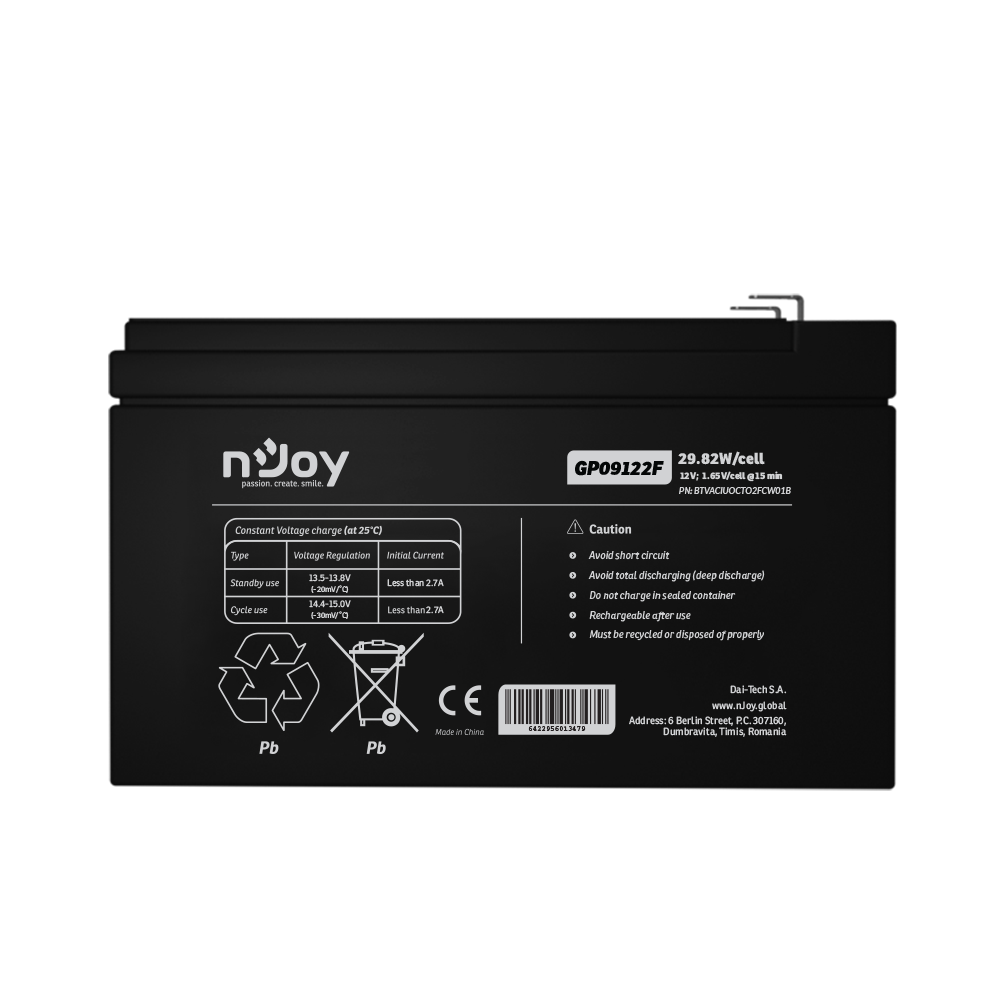 Baterie 12V 9Ah UPS