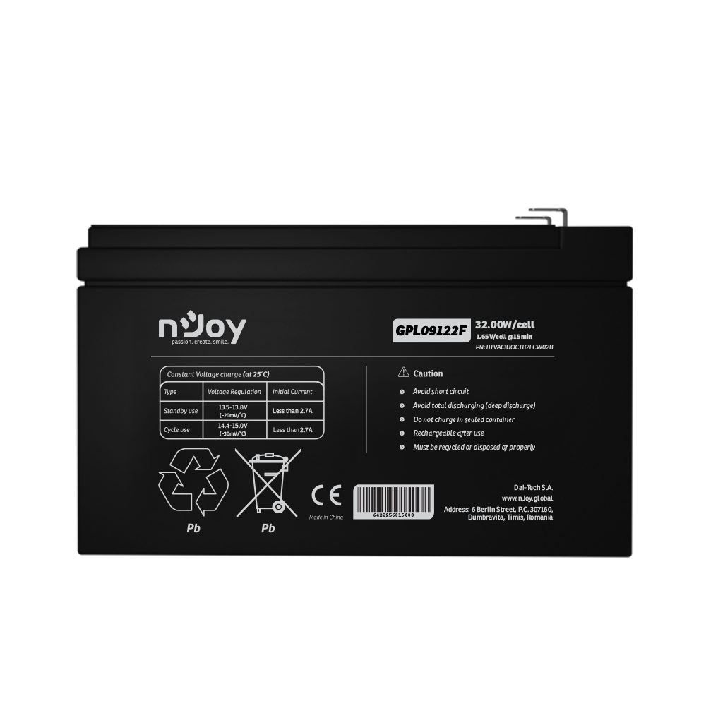 Acumulator 12V 9Ah Long Life nJoy GPL09122F
