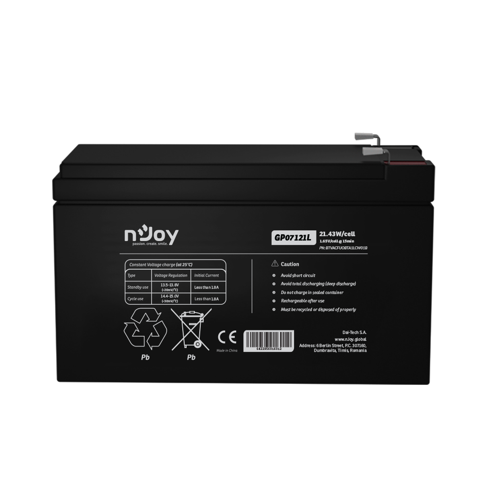 Acumulator alarma 12V 7Ah F1