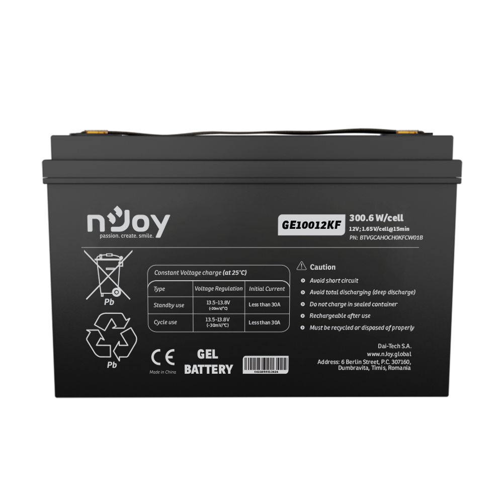 Acumulator 12V 100Ah GEL Deep Cycle nJoy