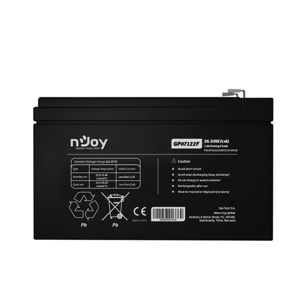 Acumulator 12V 7Ah nJoy standard