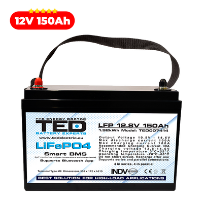 Baterie LiFePO4 12V 150Ah - Acumulator BMS, Bluetooth TED Electric TED007414