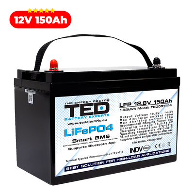 Baterie LiFePO4 12V 150Ah - Acumulator BMS, Bluetooth TED Electric TED007414