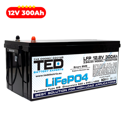 Baterie LiFePO4 12V 300Ah - Acumulator BMS, Bluetooth TED Electric TED007438