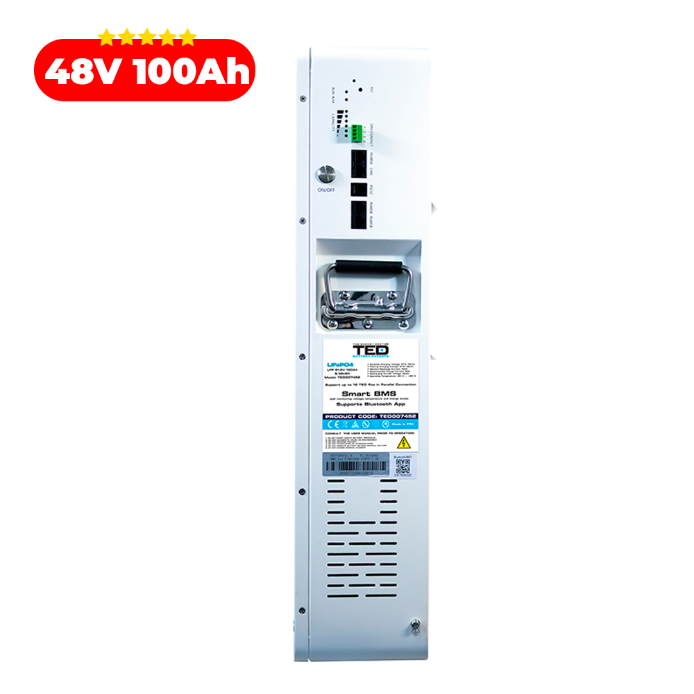 Baterie LiFePO4 48V 100Ah 5.12kW - Acumulator BMS, Bluetooth TED Electric TED007452