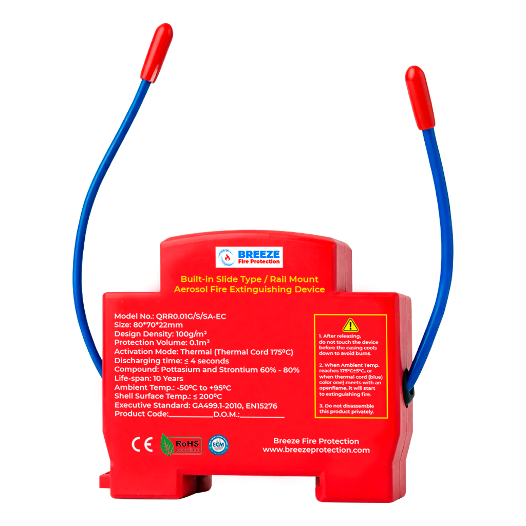 Stingere Incendiu Tablouri Electrice - Dispozitiv Sina DIN Breeze Fire Protection Certificat CE, ISO, TUV