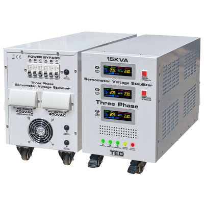Stabilizator Tensiune Trifazic 15KVA 12kW servomotor TED Electric
