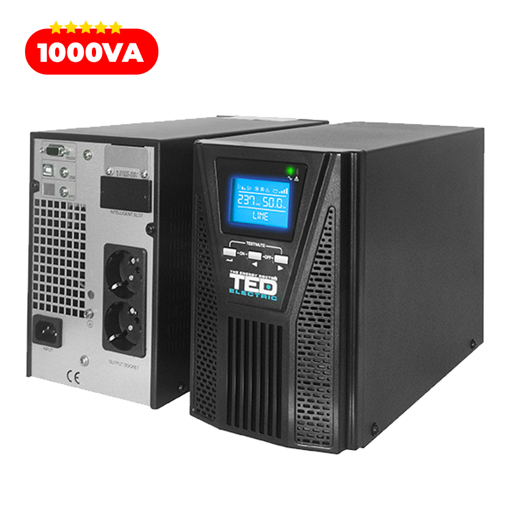 UPS 1000VA 1KVA 900W TED Electric Online Dubla Conversie