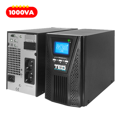 UPS 1000VA 1KVA 900W TED Electric Online Dubla Conversie