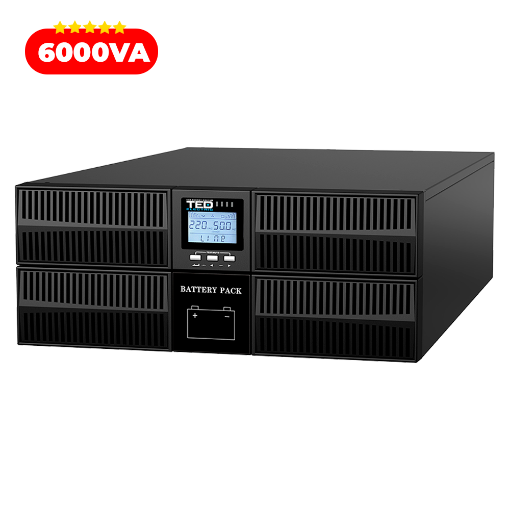 UPS 6000VA 6000W Rackabil Online Dubla Conversie TED Electric TED006226