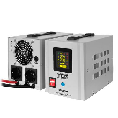 UPS Centrala Termica cu Baterie Auto 550VA 300W TED Electric fata spate
