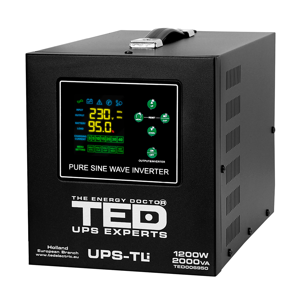 UPS Centrala Termica 2000VA 1200W Litiu LiFePO4 TED Electric 
