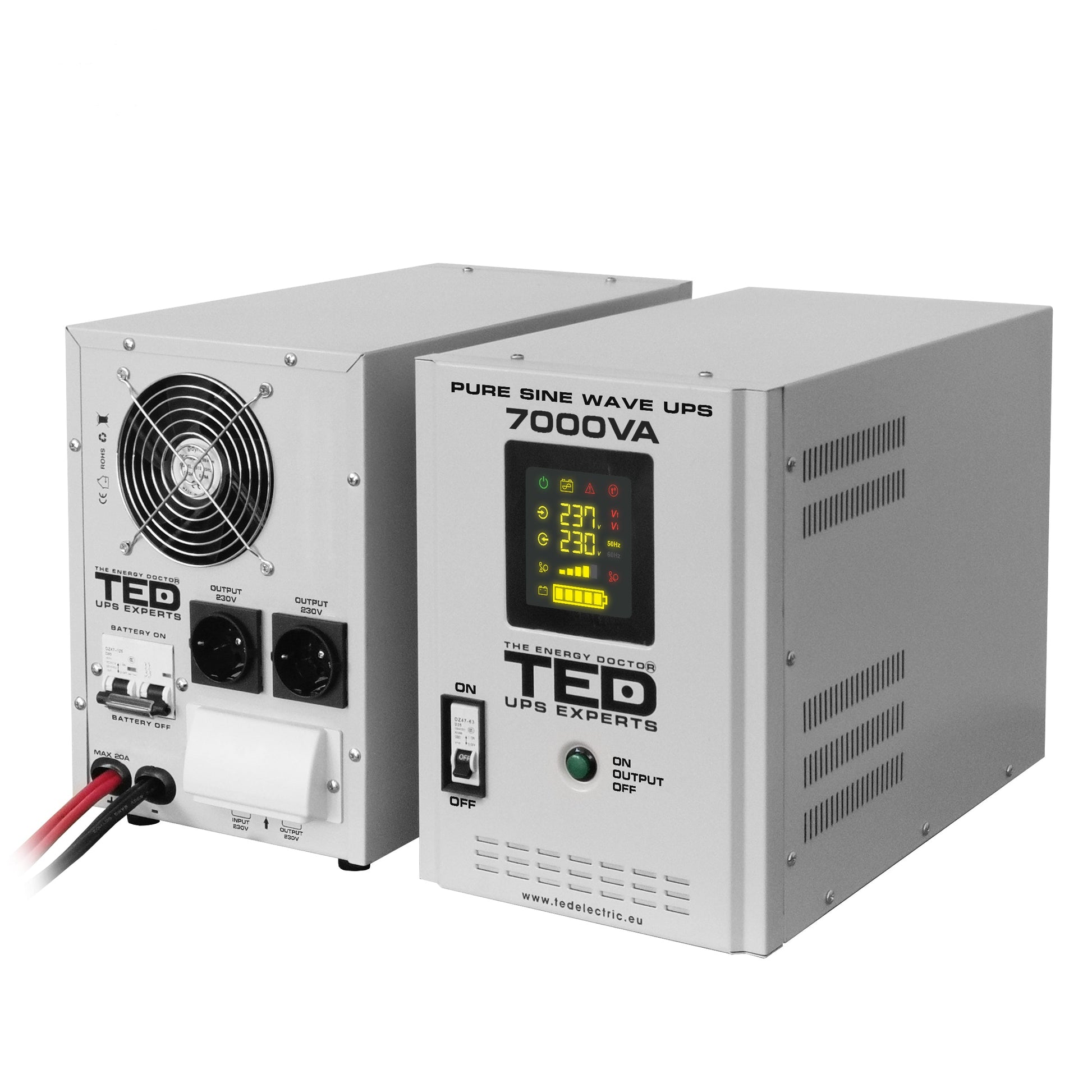 UPS Centrala Termica 7000VA 5000W TED Electric cu baterie auto externa