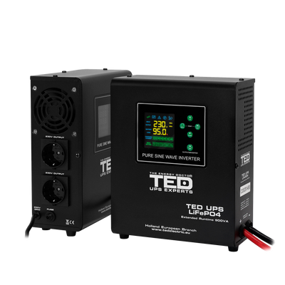 UPS Centrala Termica 900VA 500W Wall Litiu LiFePO4 TED Electric baterie externa auto